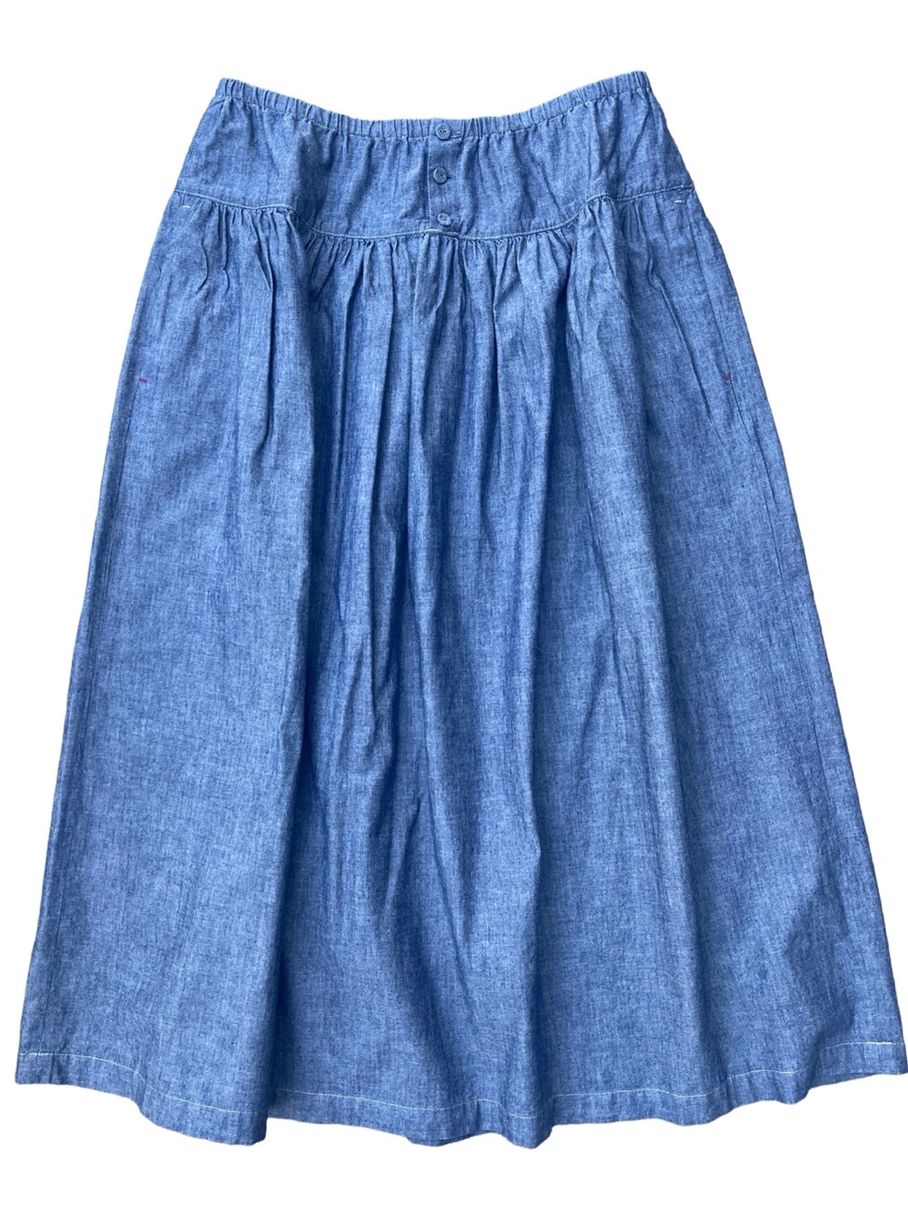 Uniqlo + Ines de la Fressange Chambray Midi Skirt with pockets